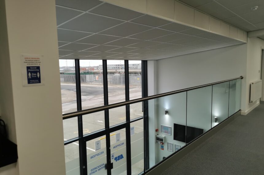 Glass & Stainless Steel Balustrade in Open Reception Area